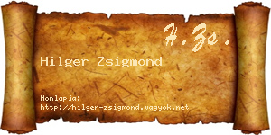 Hilger Zsigmond névjegykártya
